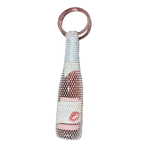 Munyee Hua Rhinestone Jeweled Wine Bag Champagne Bottle Tote Reusable Gift Pouch Crystal Carrier Sparkly Bling Wedding Party Bridesmaid Gift Housewarming Holiday(Pink Handle White Rhinestone) - color: Pink Handle White Rhinestone