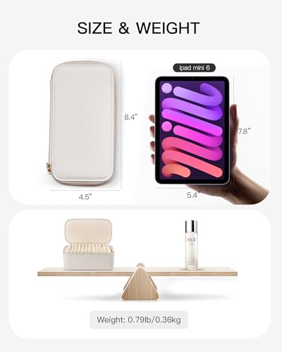 VLANDO Travel Jewelry Case,Jewelry Box with 12 Velvet Jewelry Pouch Jewelry Travel Organizer for Women Girl Jewelry Case Necklace Rings Earrings Bags Wedding Gifts (White) - color: 12PCS-White