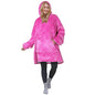Catalonia Oversized Blanket Hoodie Sweatshirt, Wearable Sherpa Blanket Pullover, Gift for Her - color: Rose Pink
