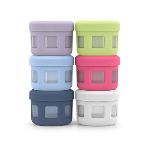 Ello Reusable Condiment Containers with Screw-on Leak Proof Lid | Perfect for Salad Dressing Sauce Dips Lunchbox Picnic Travel Bento Box | BPA-Free | Dishwasher Safe - color: Sunny Daze