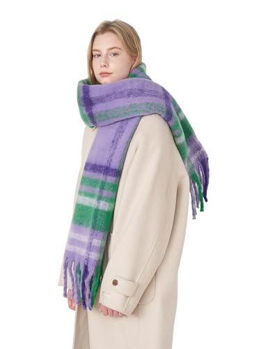 Halemet Vintage Scarfs for Women Warm Shawls and Wraps for Evening Dresses Soft Poncho Coat Thick Cardigan Wrap Cozy 2026 - color: Purple