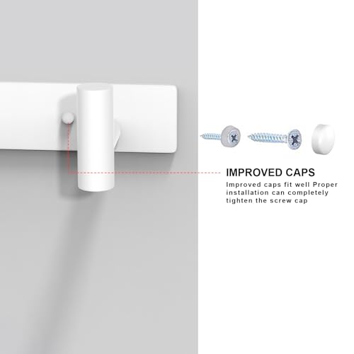 VAEHOLD Hat and Coat Wall Mount Rack - Hooks for Robes, Bags, Keys, and Towels - Bathroom Towel Hanger Organizer (White, “T“ Shape 4 Hooks 1 Pack) - color: White, size: “T“ Shape 4 Hooks 1 Pack