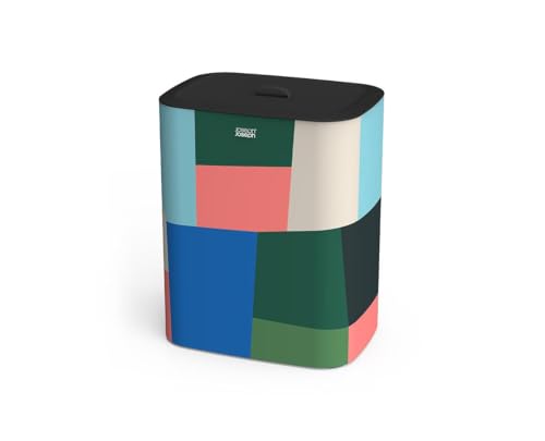 Joseph Joseph Tota 90 liter/23.8 gallon Laundry Hamper Separation Basket with lid, 2 Removable Washing Bags with Handles - Multicolor - color: Multicolor, style: Dual Compartment 90L