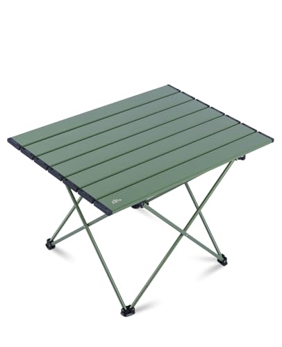 iClimb Ultralight Compact Camping Folding Table with Carry Bag (Green - L) - color: Green, size: Large