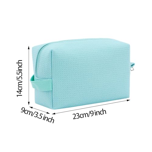 DYSHAYEN Waffle Makeup Pouch Bag, Small Travel Cosmetic Bag, Gifts for Women Bridesmaid,Wedding,Christmas (Mint) - color: Mint