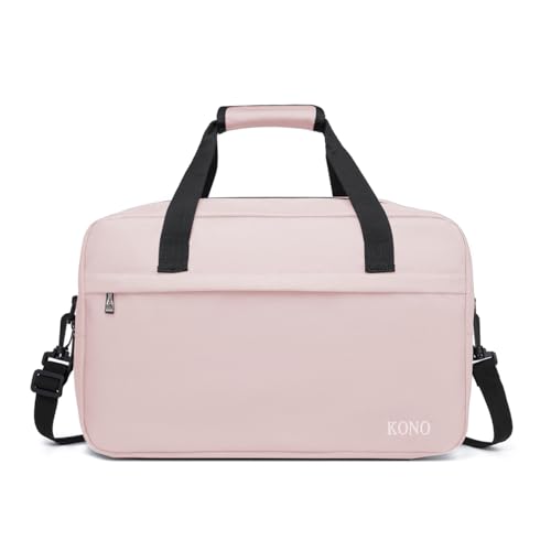 Kono Travel Duffel 20L Under Seat Carry-On Sports Tote Gym Weekender Overnight Bag - 15.75"x9.84"x7.87" Pink - color: Pink, size: M(15.75in x 9.84in x 7.87in)-20L