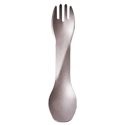 humangear GoBites Uno | Travel & Camping Utensils | Portable & Convertible Dining Ware | Multi-Functional Spork, Titanium - color: Titanium
