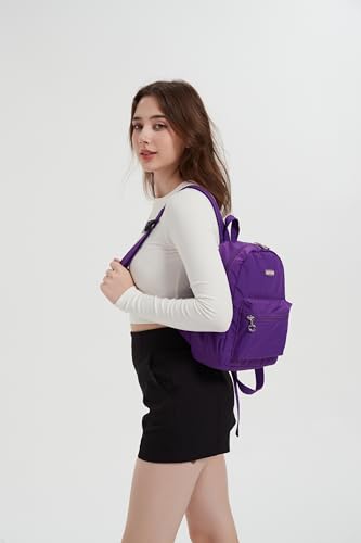 AOTIAN Mini Lightweight 11.8 Inch Backpack Durable Travel Hiking Women and Girls Small Daypack, 7 Liters Dark Violet Purple - color: Dark Violet Purple