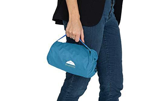 BlueHills Ultra Compact Travel Blanket in Portable Case Premium Soft Large Airplane Blanket Flight Essentials for Car Plane Train Hotel Layover Peacock Teal C004 - color: C004-teal