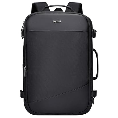PIJUSHI Travel Backpack for Women Men Carry on Suitcase Backpack Flight Approved Personal Item Bag Fits 16 Inch Laptop(PE035 Black) - color: Black