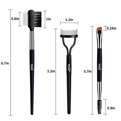 MSQ Eyebrow Brush and Comb Eyelash Brush Eyelash Separator Eye Brow Comb & Spoolie Brush Professional Mascara Brushes Eyebrow Eyelash Grooming Brush Eye Makeup Tools Set (3 PCS) - size: 3 PCS