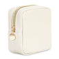Wandering Nature Small Makeup Bag for Purse Mini Make up Pouch Cute Cosmetic Pouch for Women with Slip-in Pockets Matte Leather, Milky White - color: A2:White