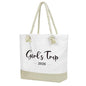 Fokongna Tote Bag For Women, Beach Bag Best Friend Travel Birthday Gifts, Travel Parties Vacation Shopping Essentials - color: Girls Trip White
