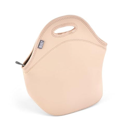 Built Gourmet Getaway Neoprene Lunch Bag, Cameo Rose Floral Tote - Insulated, Reusable Food Carrier for Work, Office, Teachers, Nurses, Travel & Picnics - Soft Handles, Zipper Closure (Machine Wash) - color: Cameo Rose