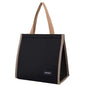 Insulated Lunch Bag for Work, 10.2"x5.9"x10.2" Oxford Waterproof Striped Canvas Tote Bag - color: Black