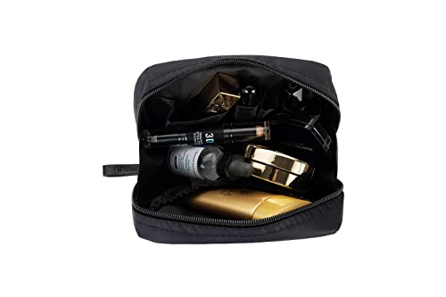 Hekyip Rectangular Beauty Bag, Small Travel Makeup Bag for Purse, Portable Waterproof Cosmetic Pouch for Ladies Women (Rectangular All Black) - color: Rectangular All Black