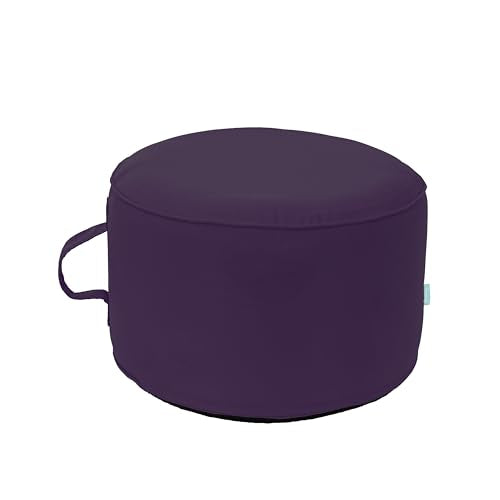QILLOWAY Inflatable Outdoor Ottoman for Patio, Waterproof Round Pouf, Inflatable Foot Rest, Outdoor Footstool for Poolside, Garden，Camping,Purple - color: Purple