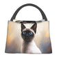 Siamese Cat Lunch Bag for Women, Girls, Kids, Reusable Insulated Lunch Box for Work, Office, Picnic, Travel, School, Gifts - color: Siamese Cat