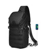 Somago Crossbody Sling Backpack Sling Bag Travel Hiking Chest Bag Daypack Single Shoulder Bag (Black) - color: Black