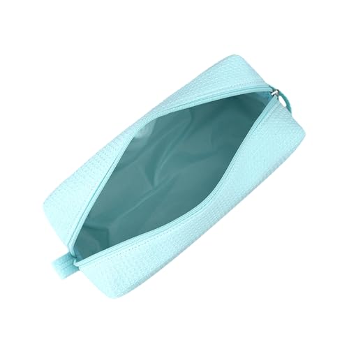 DYSHAYEN Waffle Makeup Pouch Bag, Small Travel Cosmetic Bag, Gifts for Women Bridesmaid,Wedding,Christmas (Mint) - color: Mint