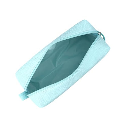 DYSHAYEN Waffle Makeup Pouch Bag, Small Travel Cosmetic Bag, Gifts for Women Bridesmaid,Wedding,Christmas (Mint) - color: Mint