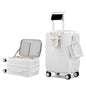 HanTrip 20 Inch Carry on Luggage 22x14x9 Airline Approved Hard Shell Suitcases with Wheels, Top Opening Expandable Carry on Luggage with Cup Holder Small Rolling Suitcase with Lock, White - color: White, size: Expandable 20 Inch