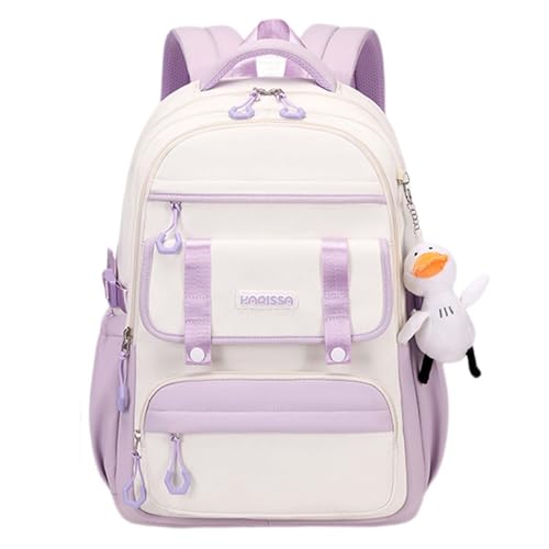 Womens Girls Backpack for School Cute Aesthetic Large Laptop Backpack Kawaii Preppy Teen Kids Bookbag Travel Daypack (Purple,S) - color: Purple, size: Small