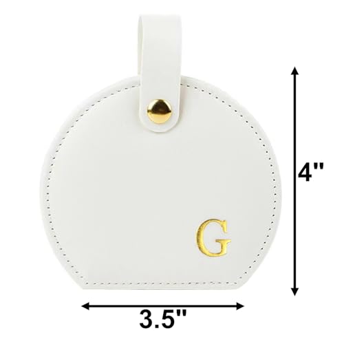 Travel Jewelry Case,Personalized Jewelry Box,Elegant Half-Moon Design with Personalized Golden Initial Case,Personalized Gifts for Women,Jewelry organizer;Personalized Gifts for Women or Friends(G) - style: G