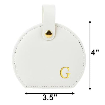 Travel Jewelry Case,Personalized Jewelry Box,Elegant Half-Moon Design with Personalized Golden Initial Case,Personalized Gifts for Women,Jewelry organizer;Personalized Gifts for Women or Friends(G) - style: G