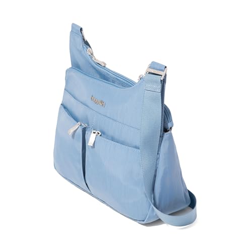 Baggallini Crossbody Travel Bag 11x8.5 Lightweight Water-resistant Nylon Handbag - color: Cornflower