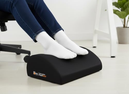Friends of meditation Foot Rest for Office Chair | Foot Stool for Sofa | Ergonomic Foot Rest Under Table/Desk | Leg Resting Stool | Removable Cover | Black - color: Black