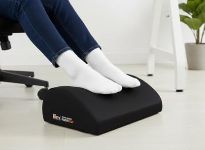 Friends of meditation Foot Rest for Office Chair | Foot Stool for Sofa | Ergonomic Foot Rest Under Table/Desk | Leg Resting Stool | Removable Cover | Black - color: Black