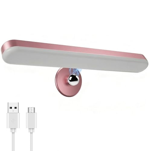 Benreom Wireless Vanity Lights for Mirror, Rechargeable Battery Operated Stick on Lamp, Adjustable Makeup Light, Cordless Magnetic LED Bar Renter Friendly Lighting Decor Gift, Pink - color: Pink, size: 1 Pack