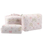 3PCS Coquette Makeup Bag,Quilted Cosmetic Bag Large Make Up Bag Set,Quilted Portable Toiletry Organizer Bag,Cotton Travel Skincare Bag for Women Girls (05-Pink Rabbit) - style: 05-pink Rabbit