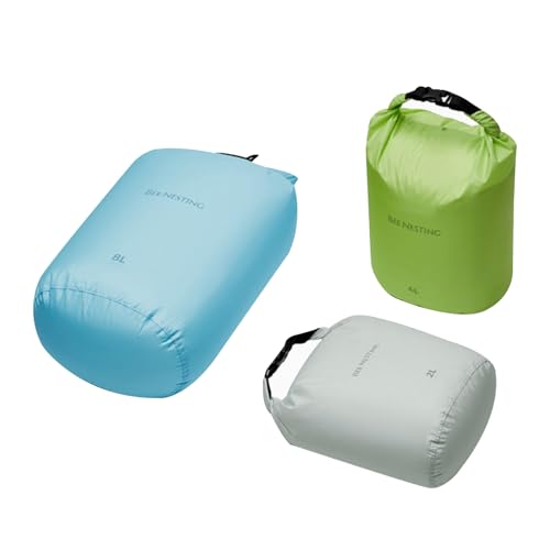 Bee Nesting Waterproof Dry Bag Lightweight Dry Sack Marine Dry Bags Suitable for swimming,kayaking,rafting boating, surfing, outdoor travel, mountaineering,hiking - color: Blue/Green/Grey, size: 2L 4L 8L