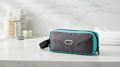GOX Small Travel Toiletry Bag, Dopp Kit Case For Men, Multifunction Organizer Pouch (Grey/Sky Blue) - color: Grey/Sky Blue