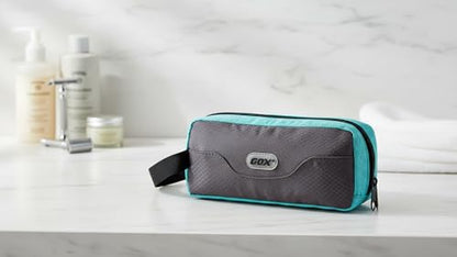 GOX Small Travel Toiletry Bag, Dopp Kit Case For Men, Multifunction Organizer Pouch (Grey/Sky Blue) - color: Grey/Sky Blue