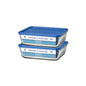 Anchor Hocking 11-Cup Glass Storage Containers with Lids, Set of 2 Glass Food Storage Containers with Blueberry SnugFit Lids