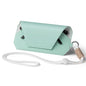 VULKIT Portable Leather Eye Glasses Case for Women & Men, Slim Sunglass Case, Unisex Eyeglass Case - color: Mint Green With Lanyard
