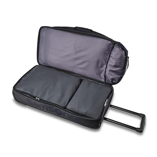 Samsonite Andante 2 Wheeled Duffel Bag – 32-Inch Durable Rolling Luggage with Inline Skate Wheels, Push-Button Handle & Spacious Compartments – Travel-Friendly and Lightweight- Navy/Black - color: Navy/Black, size: 32-Inch
