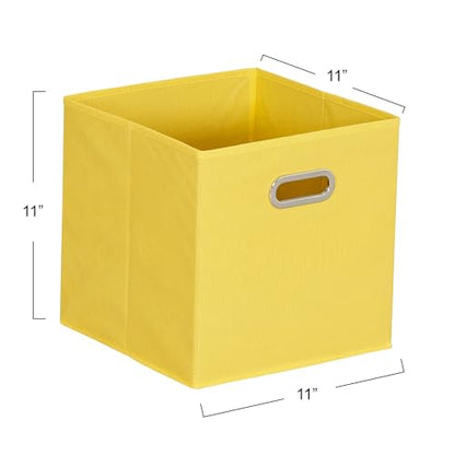Household Essentials 6 ct Open Fabric Cube Storage Bins, Golden Yellow - color: Golden Yellow, size: 11” L x 11” W x 11” H