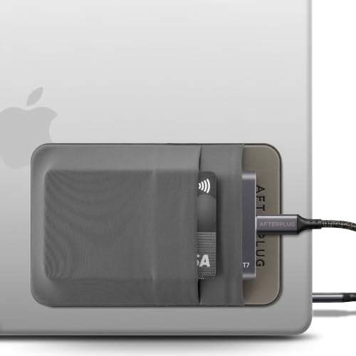 2-Pocket Adhesive Hard Drive Holder for Laptop, Stick-On Pocket Pouch for External Portable SSD, HDD, Slim Mouse and Cables (Small - Fits SSD) - color: Gray, size: Small