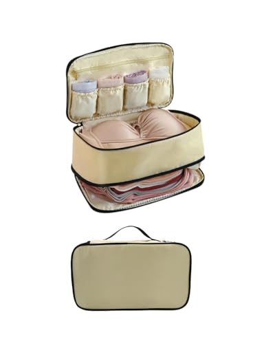 Travel Underwear Lingerie Bra Socks Bag Organizer Storage Pouch Portable Luggage Multiple Layers Pack Cube Toiletry Bag,Cream4# - color: Cream4#