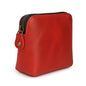Full Grain Leather Cosmetic Bag – Zippered Makeup Pouch for Women, Small Travel Toiletry & Organizer Pouch for Purse, Premium Handmade Leather (5 × 4 × 2.5 in) - color: Red