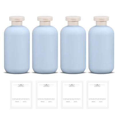ASEVAT 6.7oz 4pack Refillable Travel Shampoo and Conditioner Bottles, Travel Size containers, Travel Bottle for toiletries, Squeeze Bottles with Flip Cap, Empty Plastic Leak Proof Travel Bottles - color: Blue, size: 6.7oz