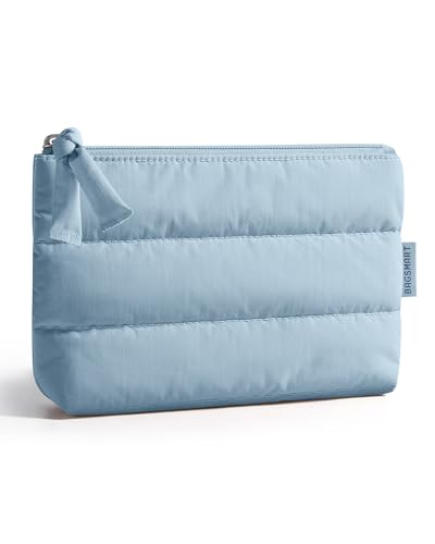 BAGSMART Small Puffy Water-Resist Makeup Bag for Women - color: Dawn Blue, size: Small