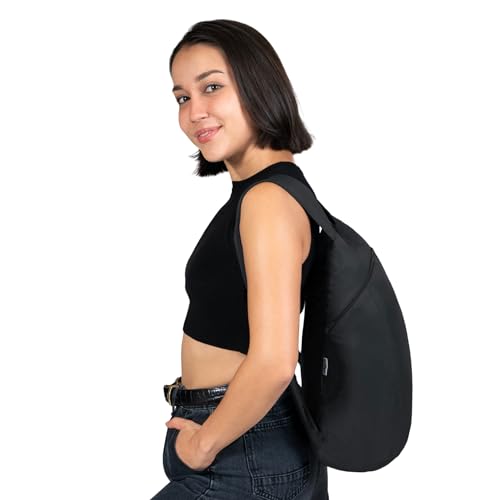 Nanobag Daypack - Ultralight 16L Foldable Travel & Hiking Backpack, Reusable, Packable, Collapsible Bag for Men & Women (Black) - color: Black