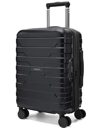 BAGSMART Carry On Luggage 22x14x9 Airline Approved with Spinner Wheels,Lightweight 20 Inch Luggage with TSA Lock,Expandable Hard Shell Carry On Suitcases for Men Women,Black - color: Black
