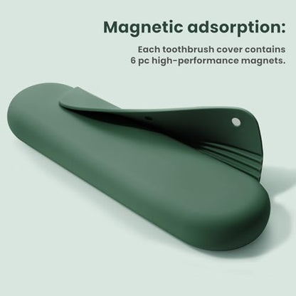 Silicone Electric Toothbrush Travel Case, Manual Toothbrush Travel Cover for Men and Women,Toothbrush for Travel,Gym and More, Fits Most Manual and Electric Toothbrushes - Midnight Green - color: Midnight Green
