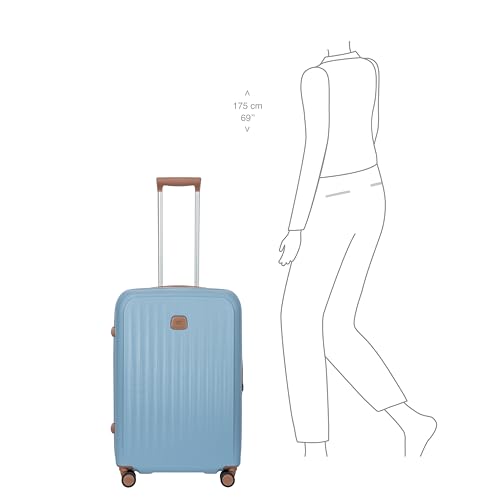 Bric's Taormina Ultra-Light Checked Luggage – Expandable Hard Shell Suitcase with TSA Lock, Anti-Tamper Zippers & 360 Spinner Mobility Wheels - 27 Inch, Sky Blue - color: Sky Blue, size: Checked-Medium